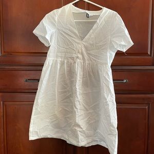 white shift dress (or swimsuit cover up)